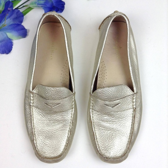 Cole Haan Shoes - Cole Haan Metallic Gold Trillby Driver Loafers